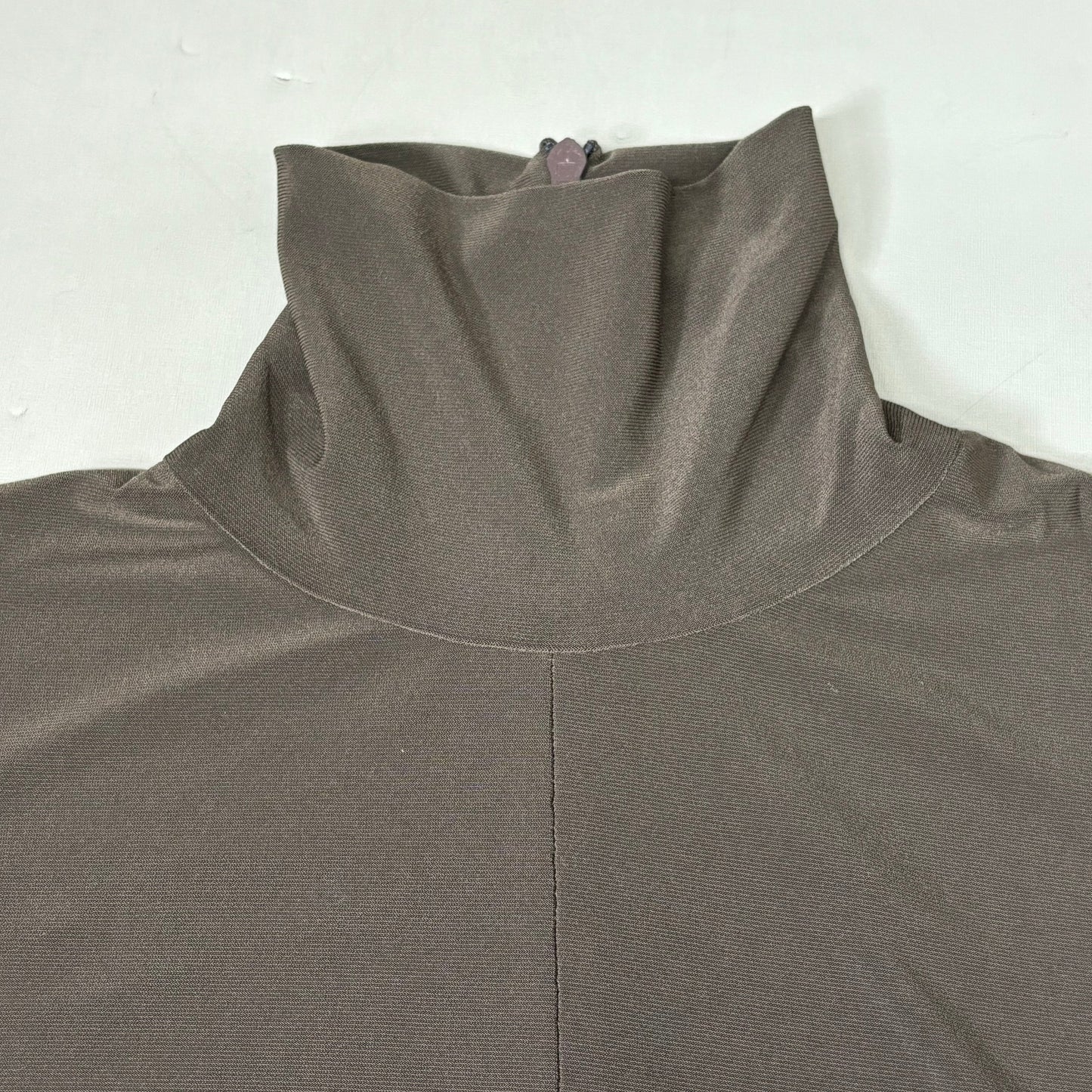 NORMA KAMALI Slim Fit Turtleneck Catsuit w/ Footsie Women's Sz M/38 Chocolate