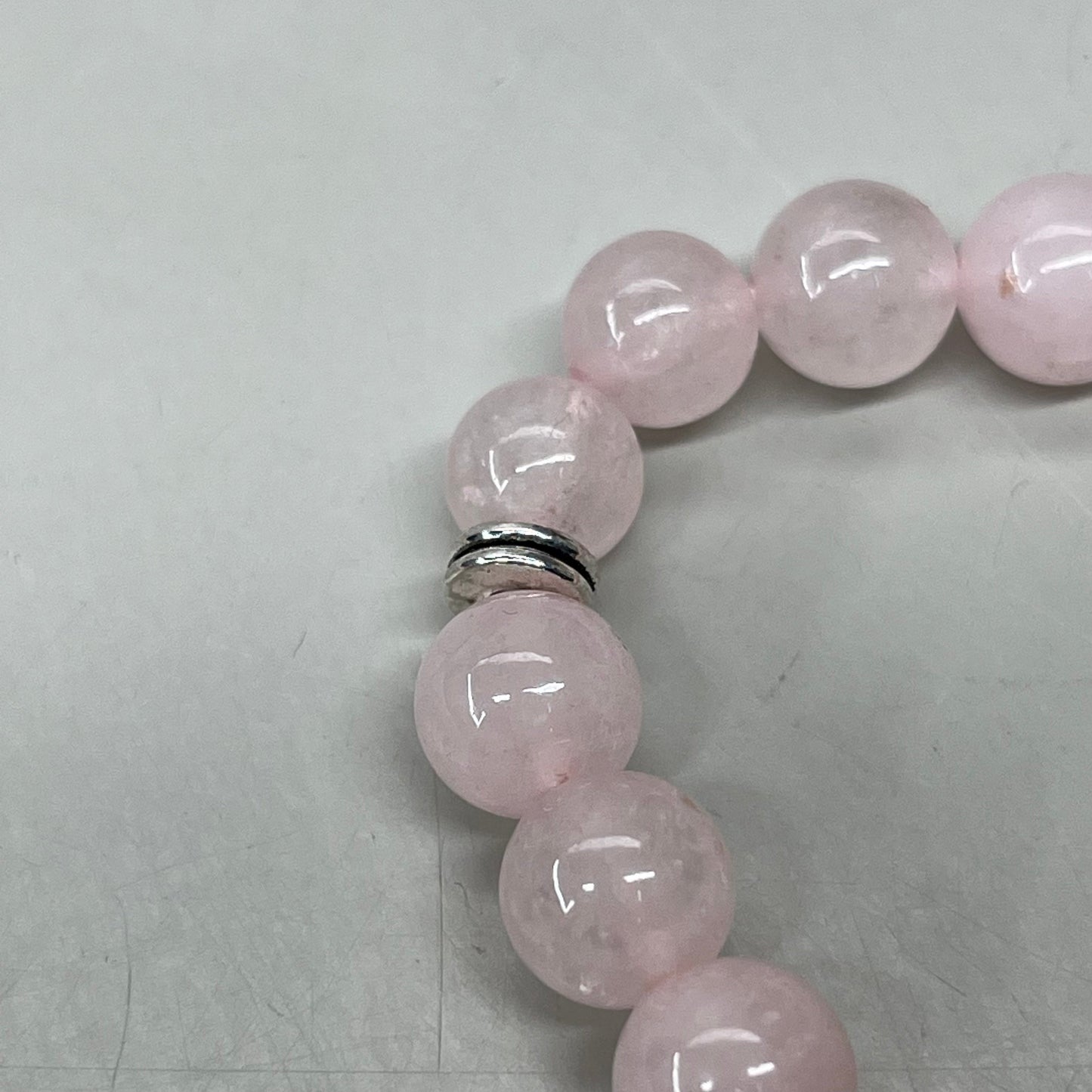 BEST WHOLESALE 6-PACK! Beaded Rose Quartz Crystal Bracelets 3" Silver Tree New