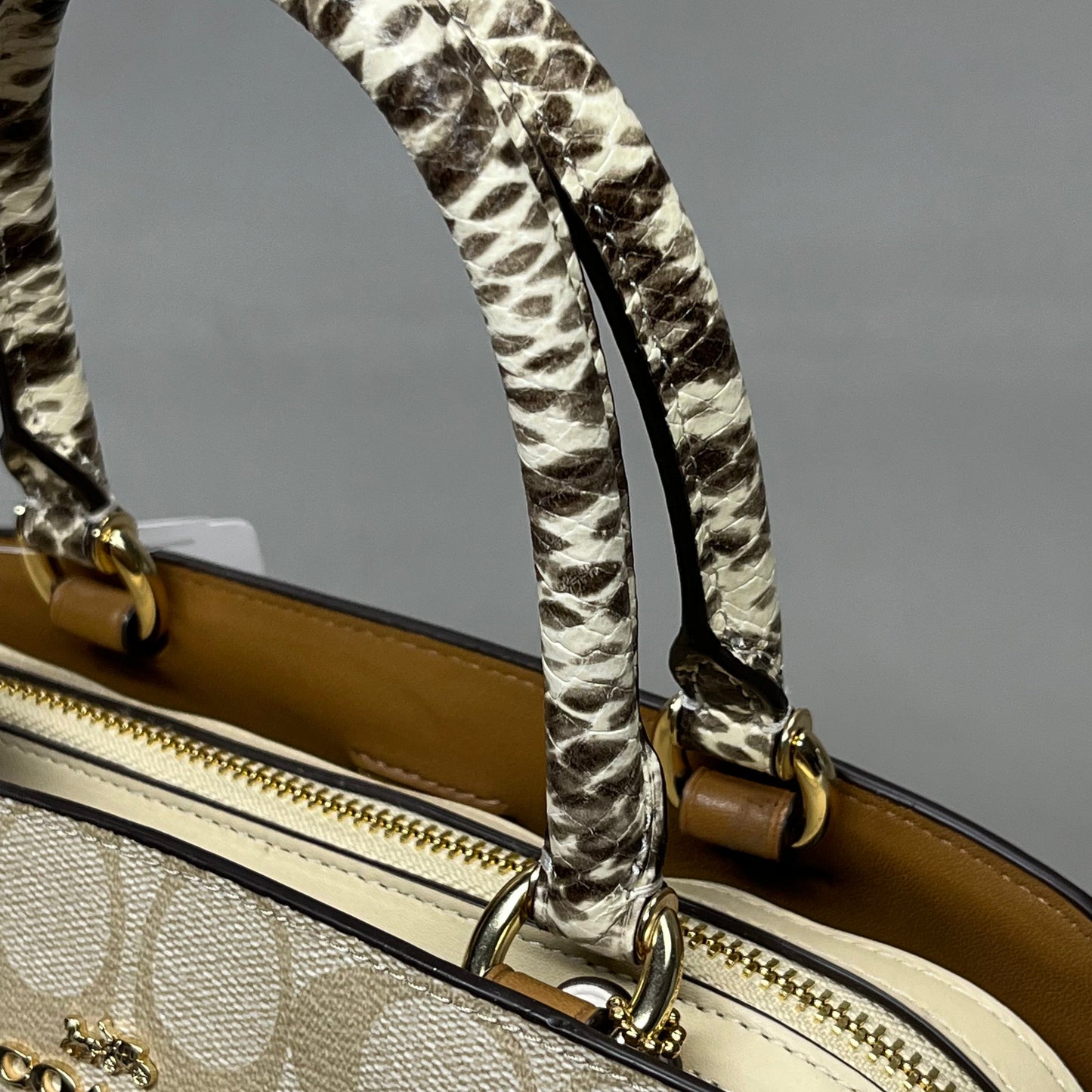 COACH Mini Lille Light Khaki Multi Carryall in Signature Canvas 90406 (New)