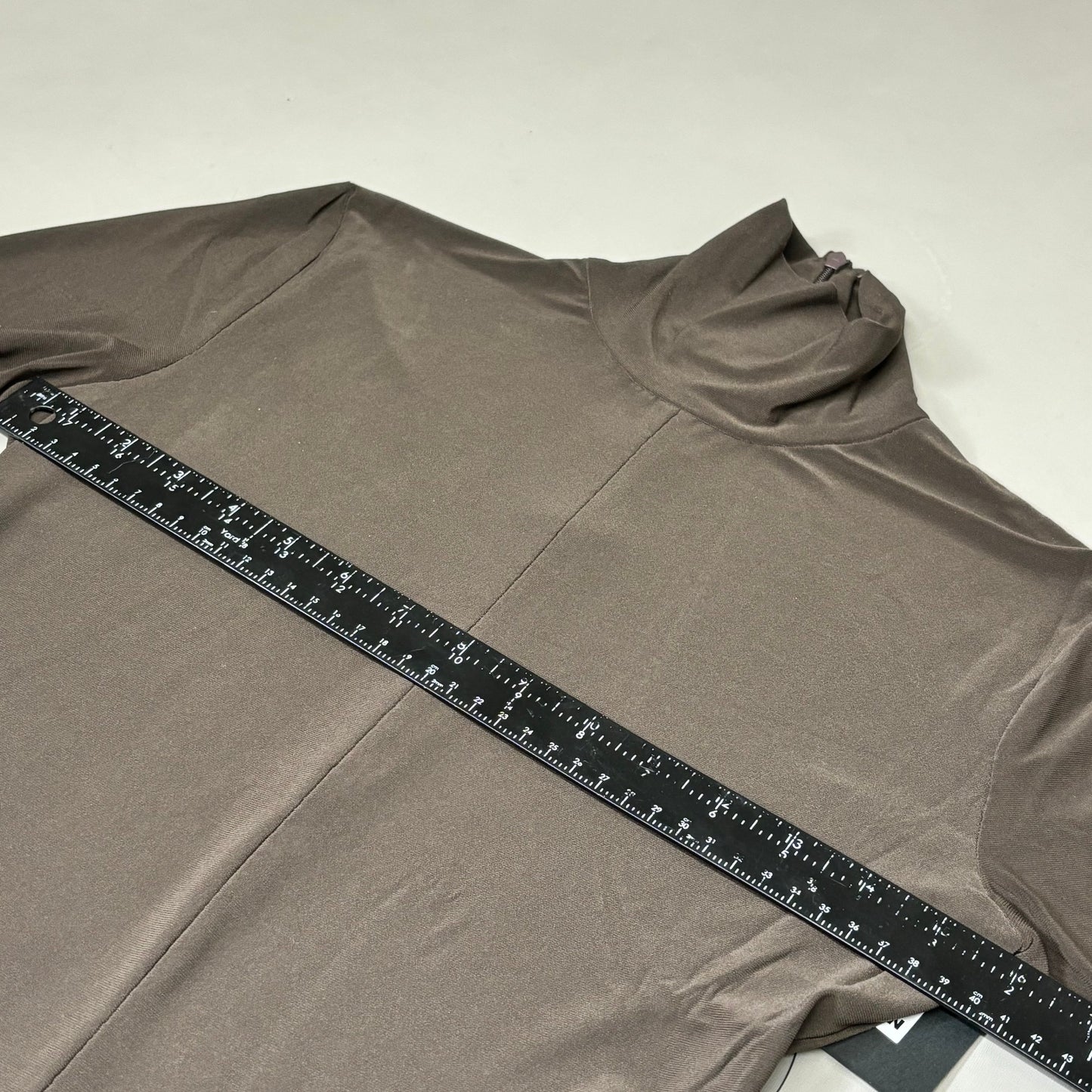 NORMA KAMALI Slim Fit Turtleneck Catsuit w/ Footsie Women's Sz S/36 Chocolate