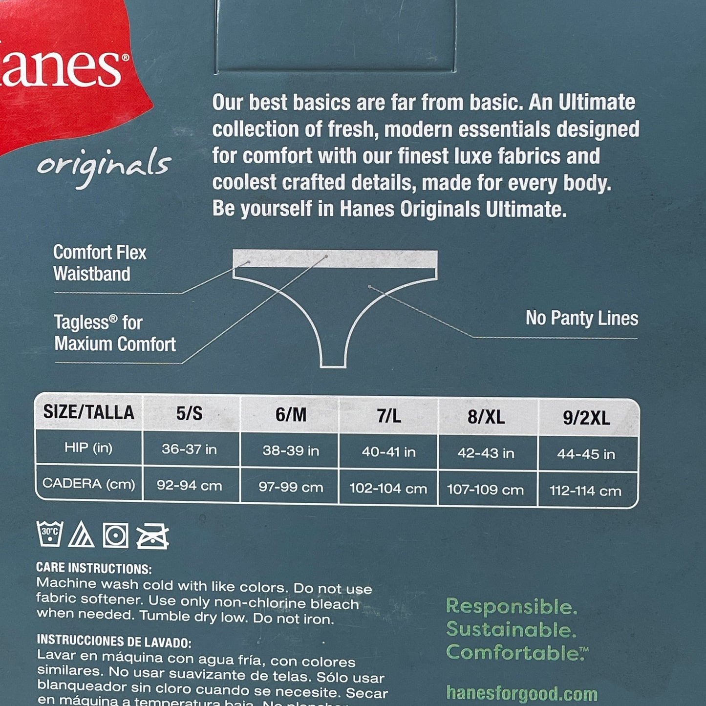 HANES 3 PACK!! Originals Women's Breathable Cotton Stretch Thongs Underwear Sz 9/2XL Black/Heather/Stripe 45U0BT