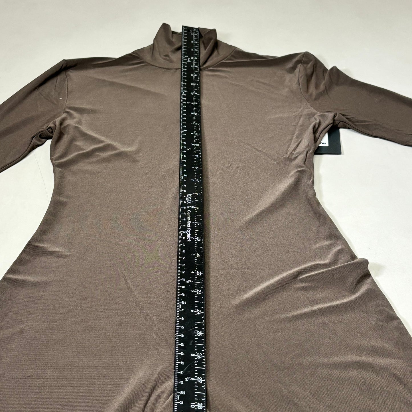 NORMA KAMALI Slim Fit Turtleneck Catsuit w/ Footsie Women's Sz S/36 Chocolate