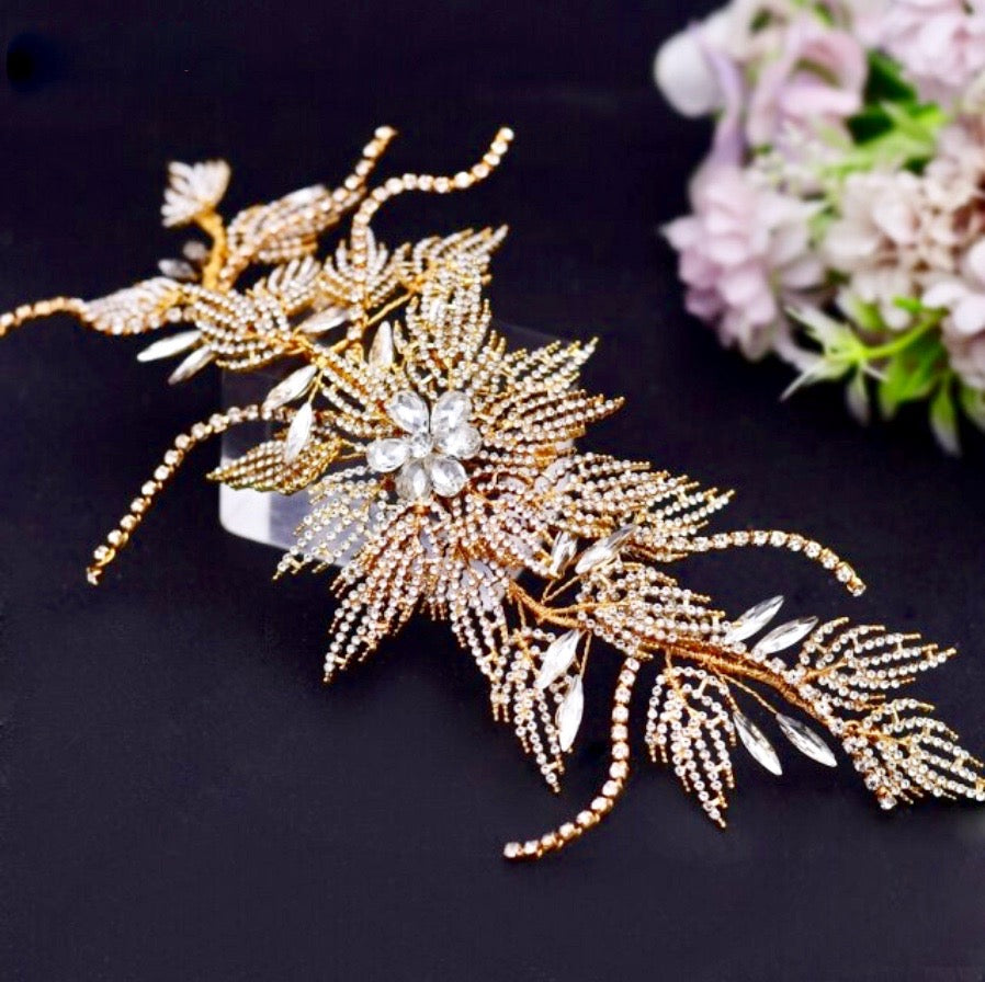 Eldorado - Gold Crystal Bridal Hair Accessory