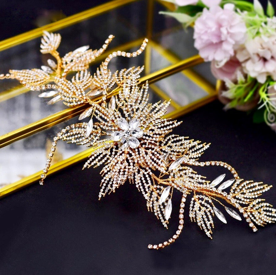 Eldorado - Gold Crystal Bridal Hair Accessory