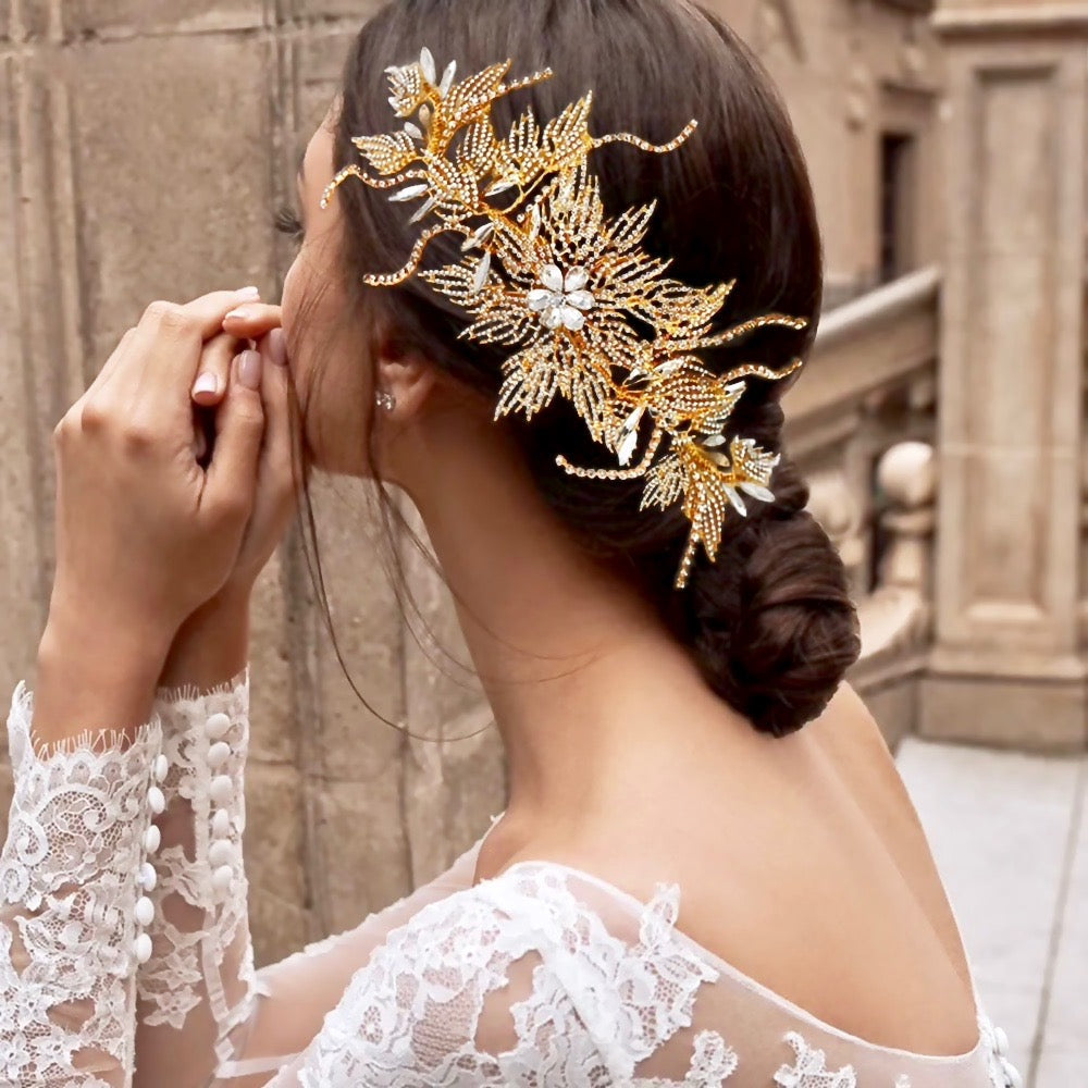Eldorado - Gold Crystal Bridal Hair Accessory