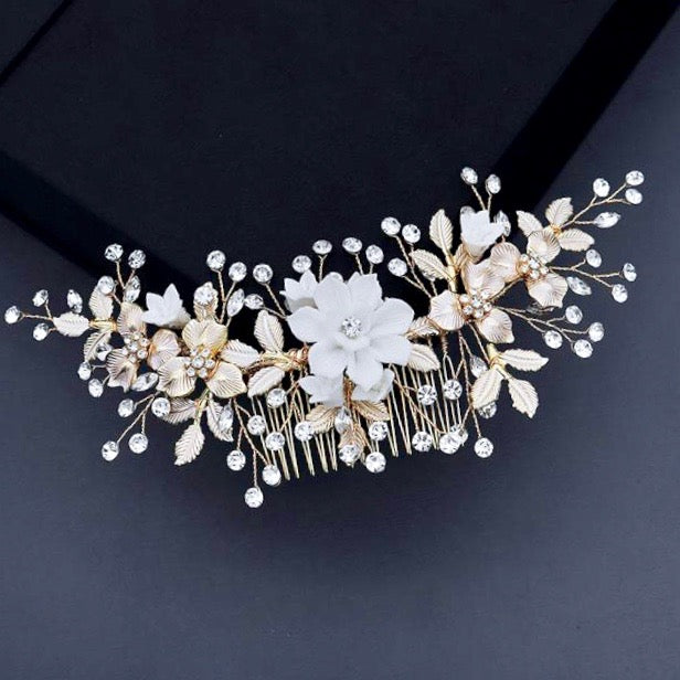 Rosie - Gold Bridal Hair Comb
