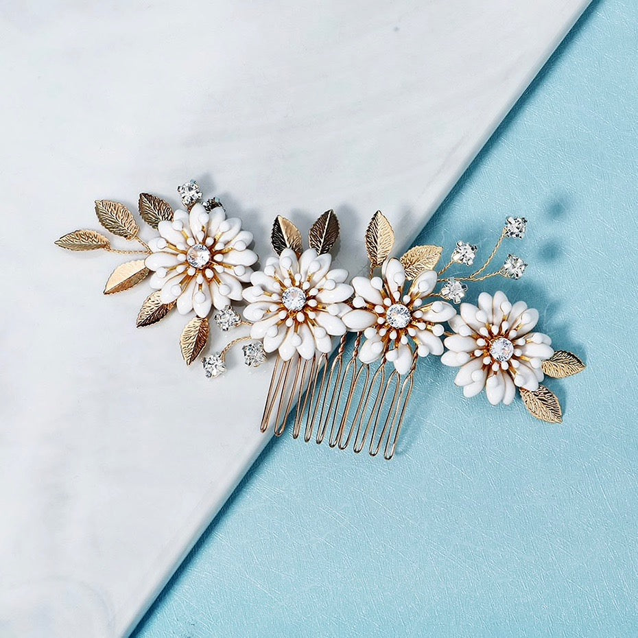 "Aysha" - Bohemian Gold Bridal Hair Comb