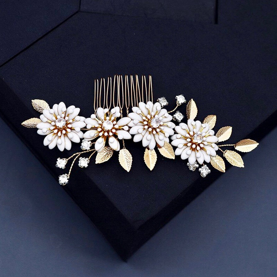 "Aysha" - Bohemian Gold Bridal Hair Comb