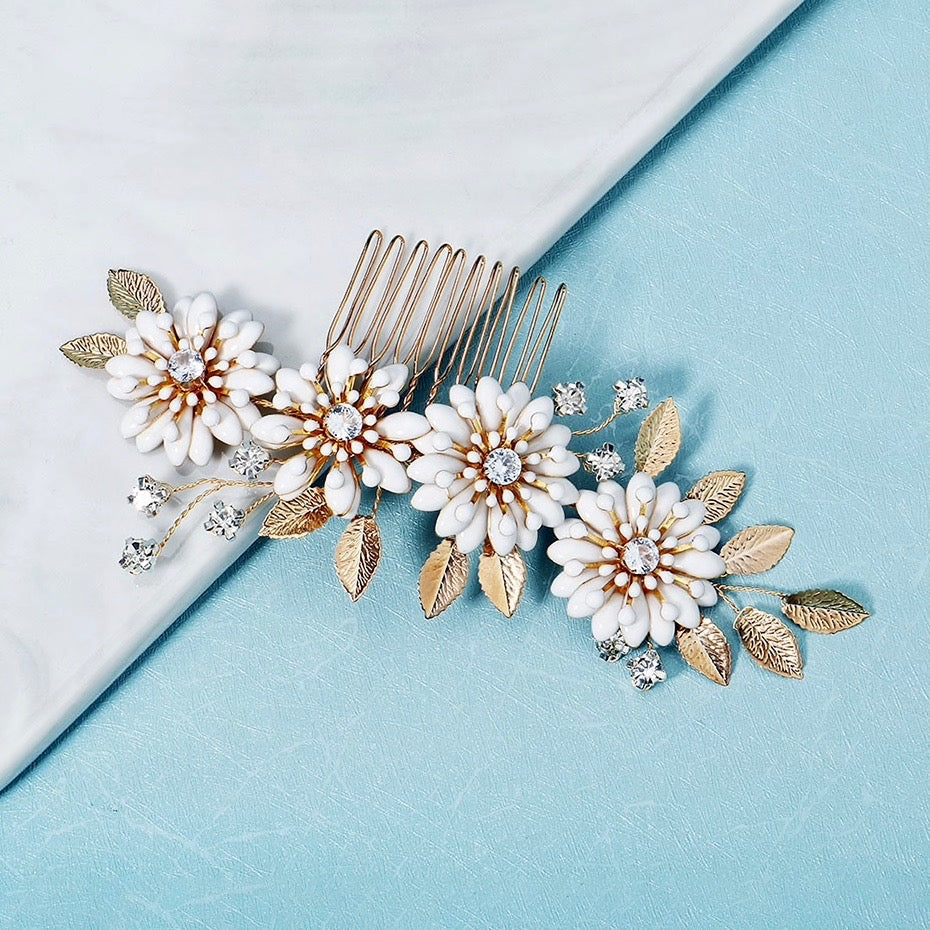 "Aysha" - Bohemian Gold Bridal Hair Comb