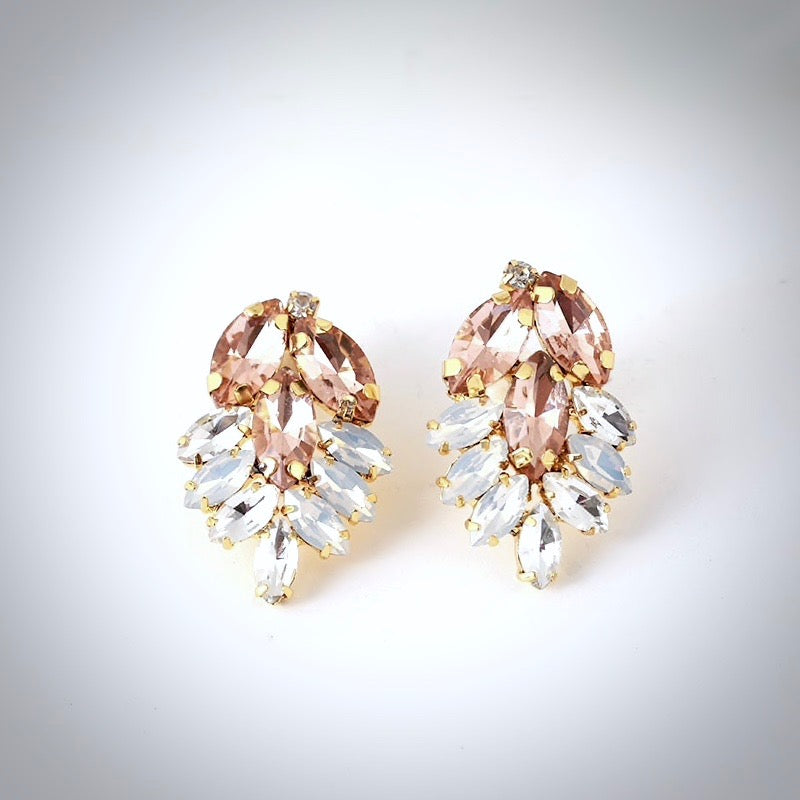Myria - Gold Swarovski Crystal Bridal Earrings