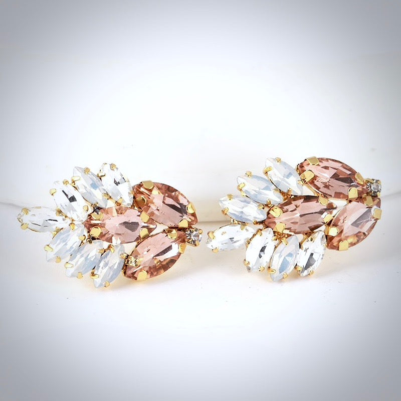 Myria - Gold Swarovski Crystal Bridal Earrings