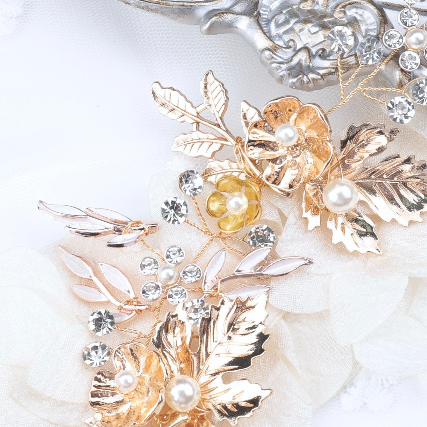 "Charmaine" - Gold Pearl Bridal Headdress