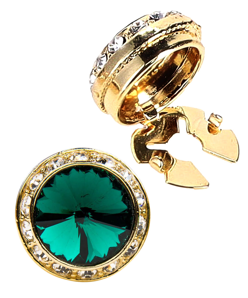 Vittorio Vico Men's Crystal Colorstone Button Cover