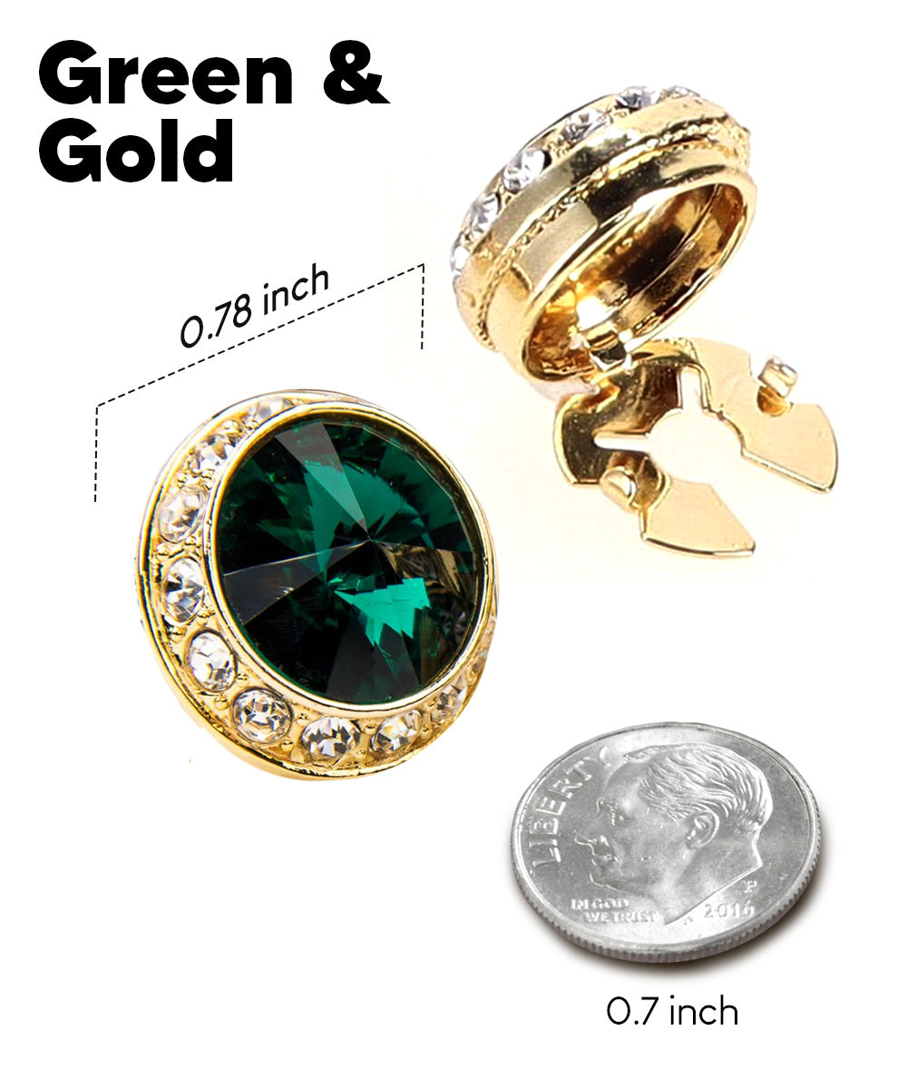 Vittorio Vico Men's Crystal Colorstone Button Cover