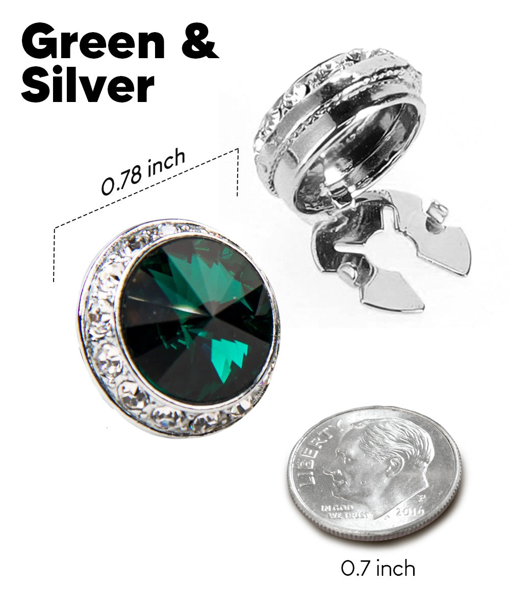 Vittorio Vico Men's Crystal Colorstone Button Cover