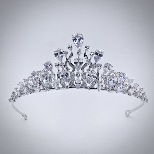 Felicia - Silver Cubic Zirconia Bridal Tiara