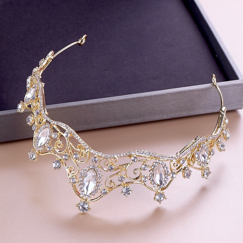 Ashlyn - Gold Crystal Bridal Tiara