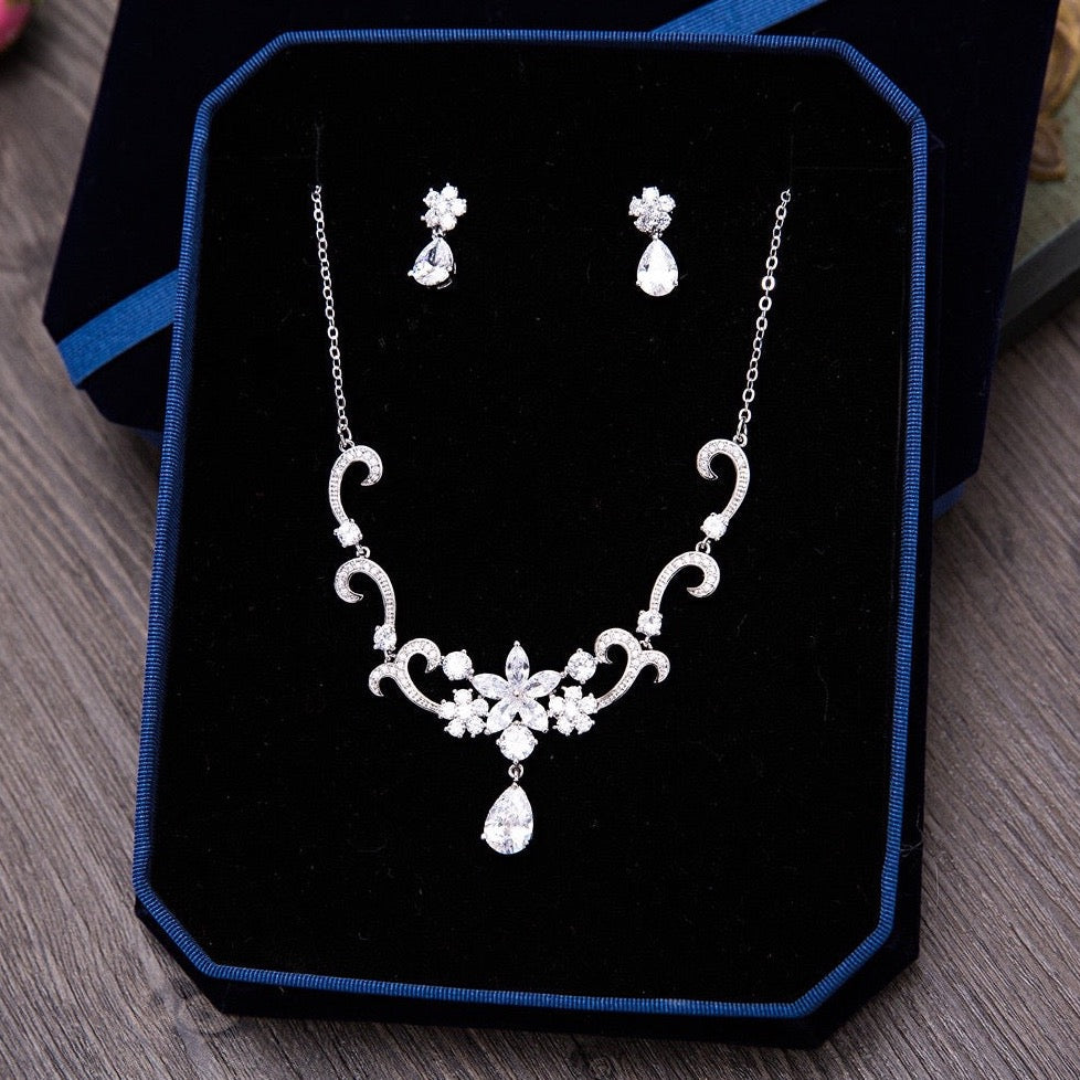 Brooke - Silver Cubic Zirconia Bridal Jewelry Set