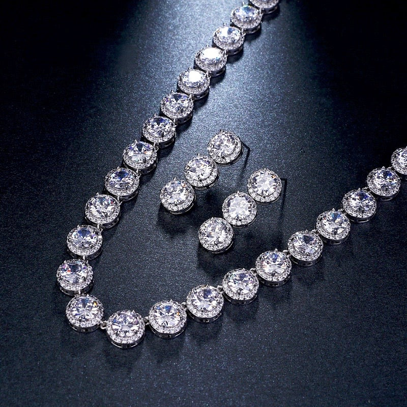 Whitney - Silver Cubic Zirconia Bridal Jewelry Set