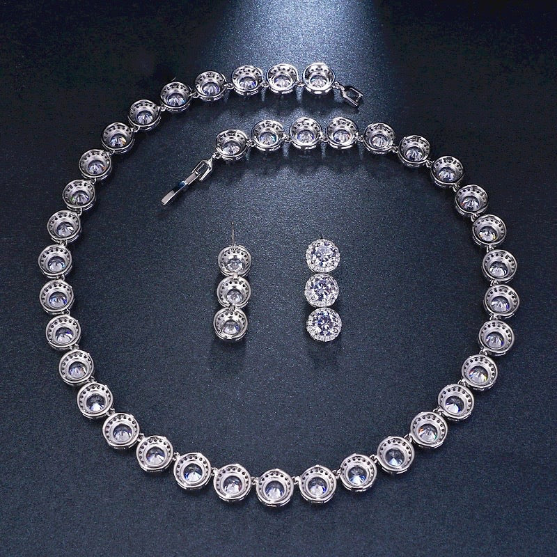 Whitney - Silver Cubic Zirconia Bridal Jewelry Set