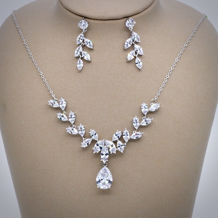 Rochelle - Silver Cubic Zirconia Bridal Jewelry Set