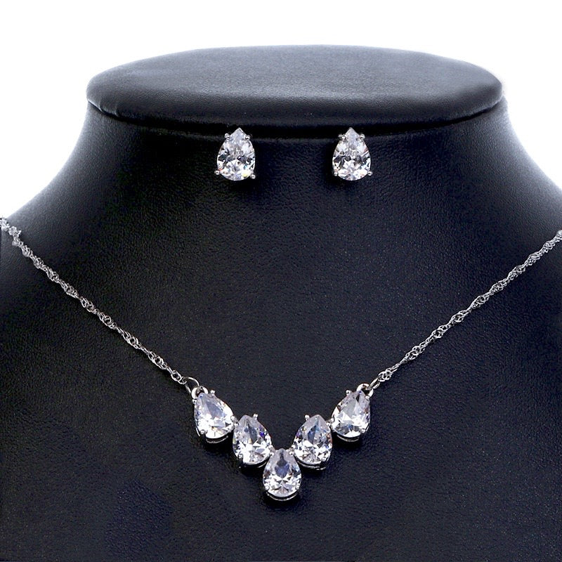 Alicia - Silver Cubic Zirconia Bridal Jewelry Set