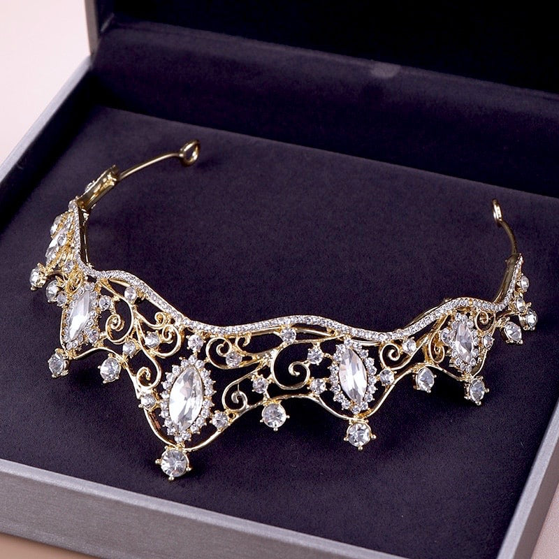 Ashlyn - Gold Crystal Bridal Tiara