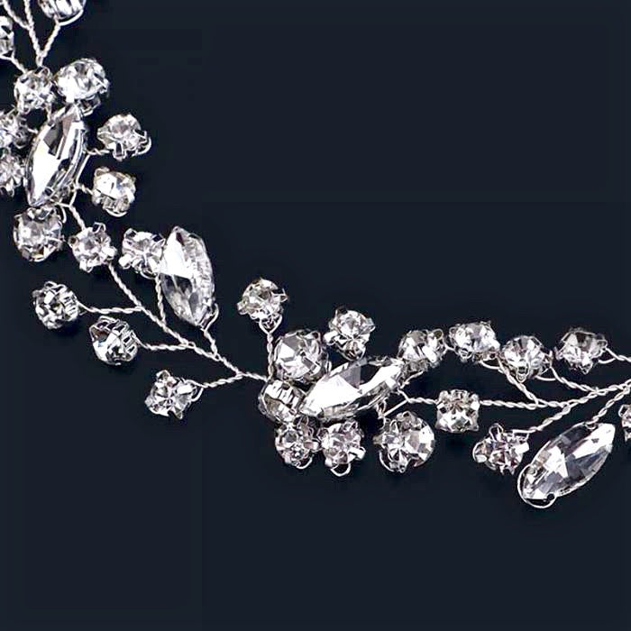 Ellie - Crystal Bridal Headband / Vine