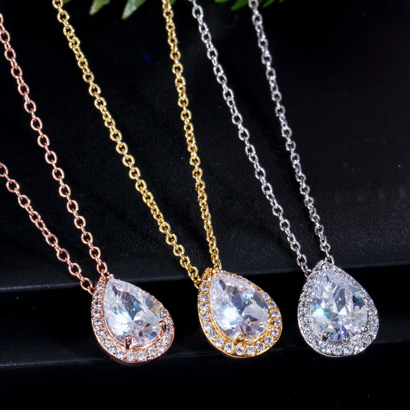 Tina - Cubic Zirconia Bridal Jewelry Set - Available in Silver, Rose Gold and Yellow Gold
