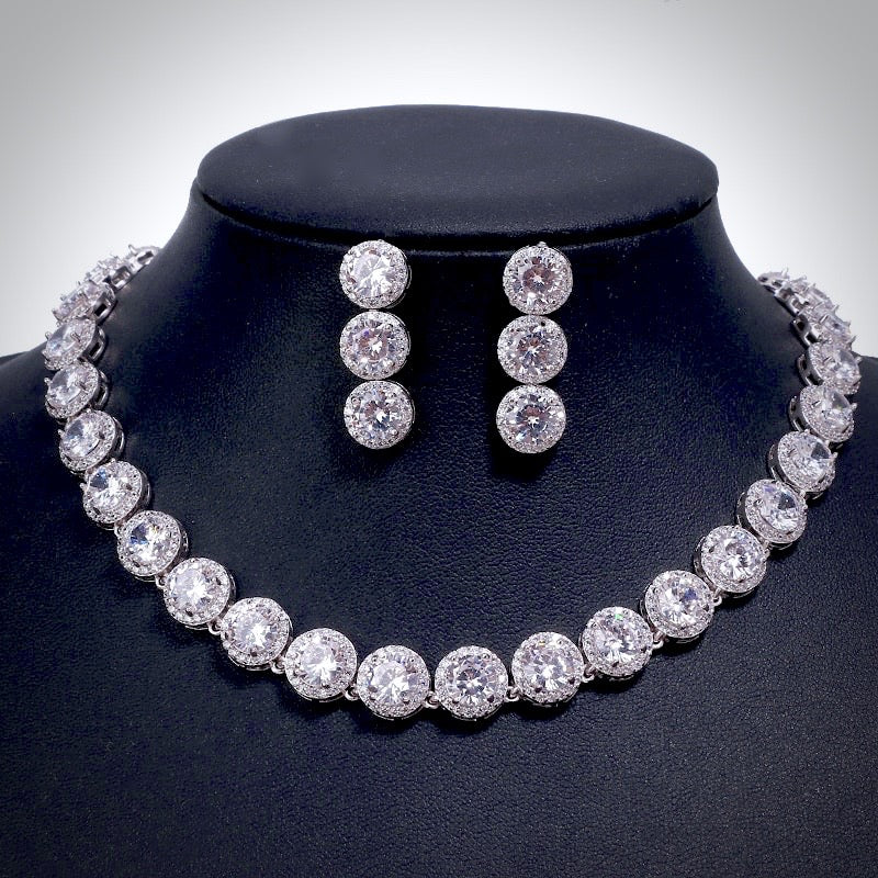Whitney - Silver Cubic Zirconia Bridal Jewelry Set