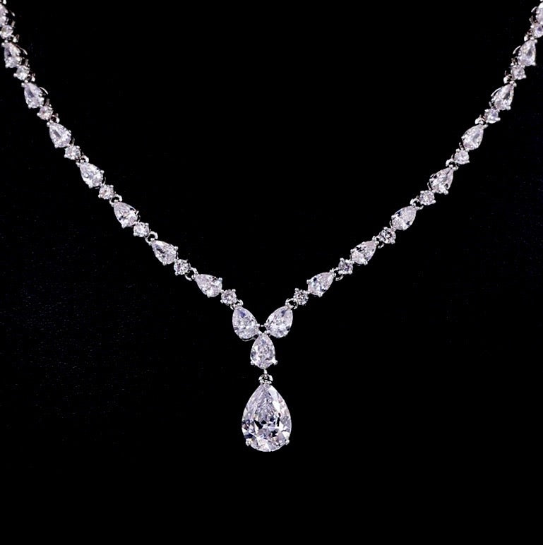 Colette - 3-Piece Cubic Zirconia Bridal Jewelry Set - Available in Silver, Rose Gold and Yellow Gold