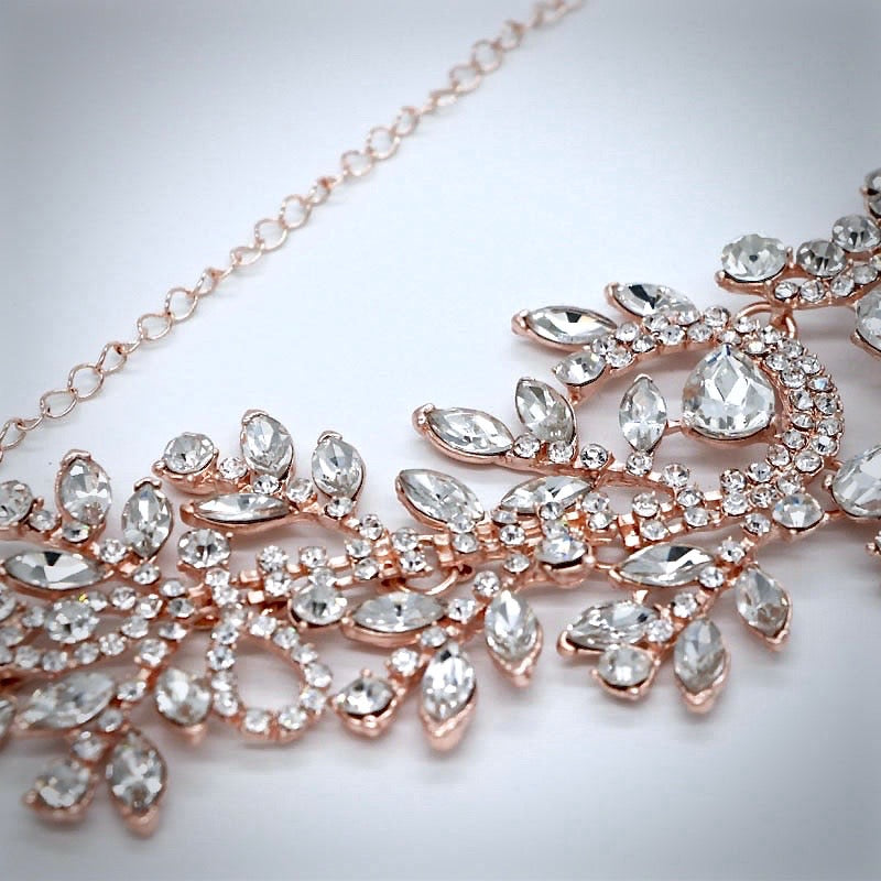 "Kiara" - Crystal Bridal Forehead Chain / Headdress - Available in Silver, Rose Gold and Yellow Gold