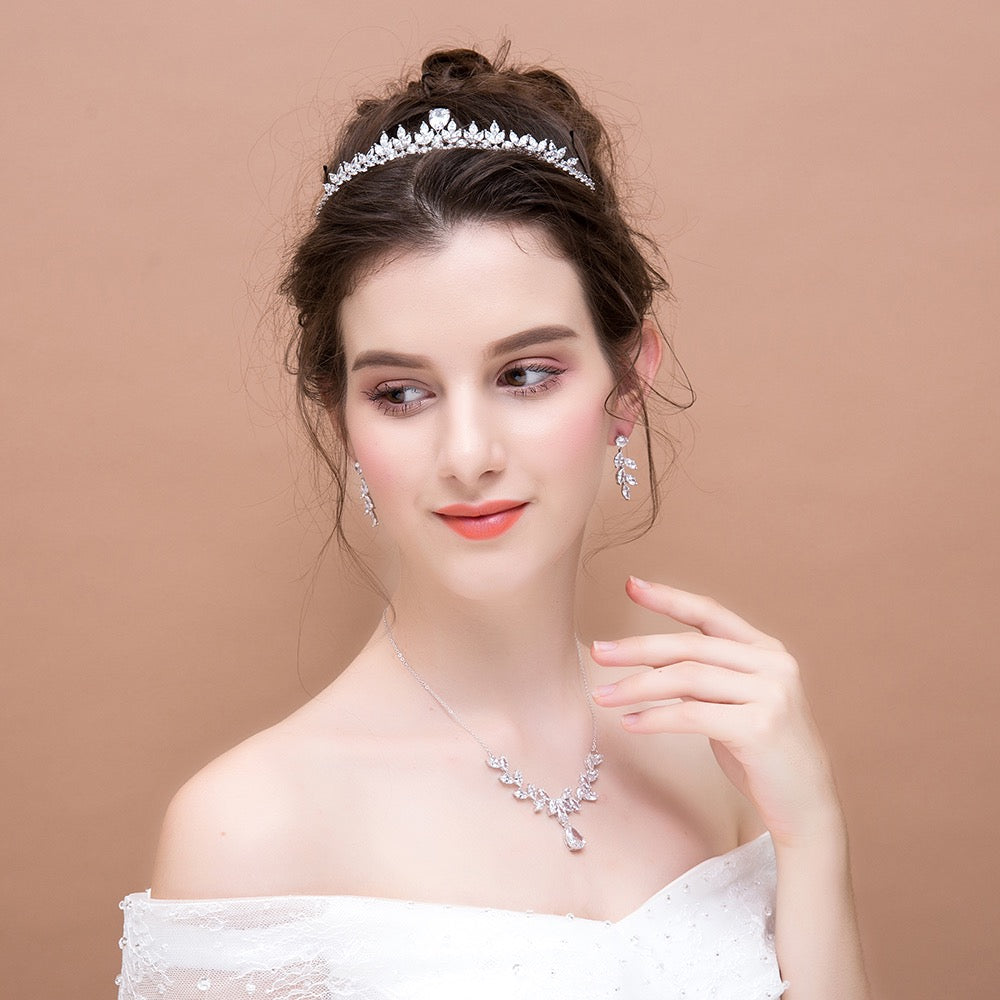 Rochelle - Silver Cubic Zirconia Bridal Jewelry Set