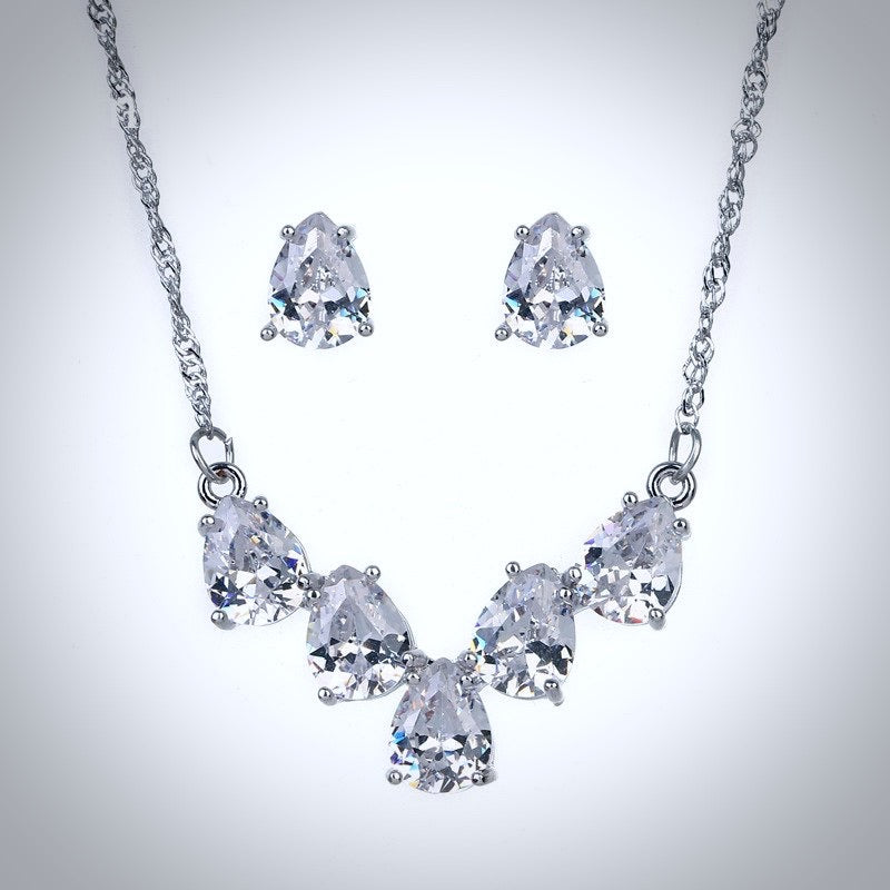 Alicia - Silver Cubic Zirconia Bridal Jewelry Set