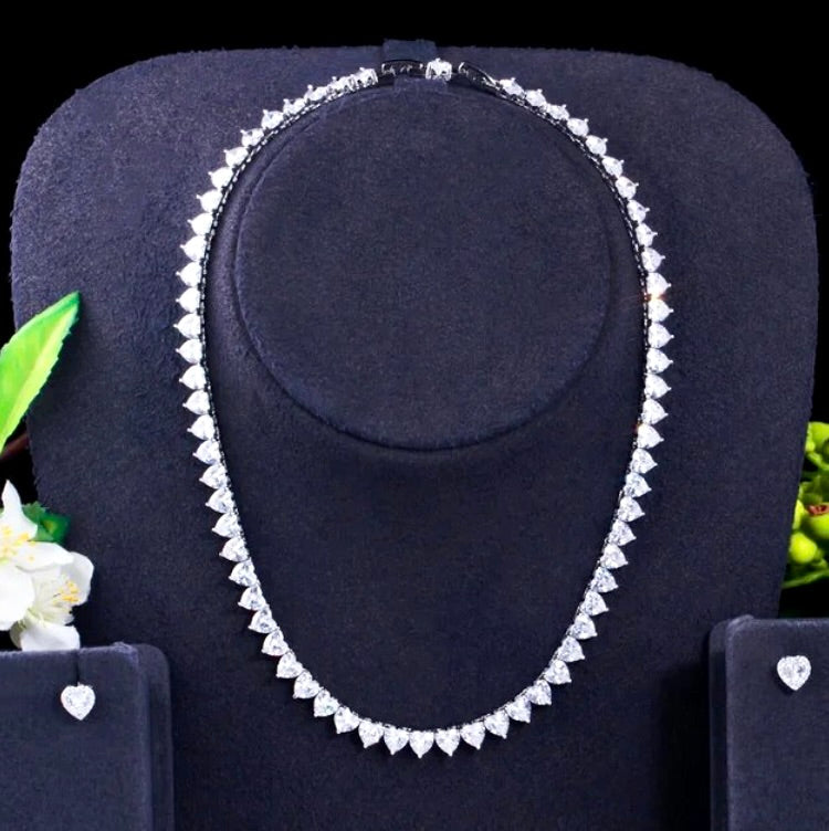 Kristin - Heart Cubic Zirconia Bridal Jewelry Set