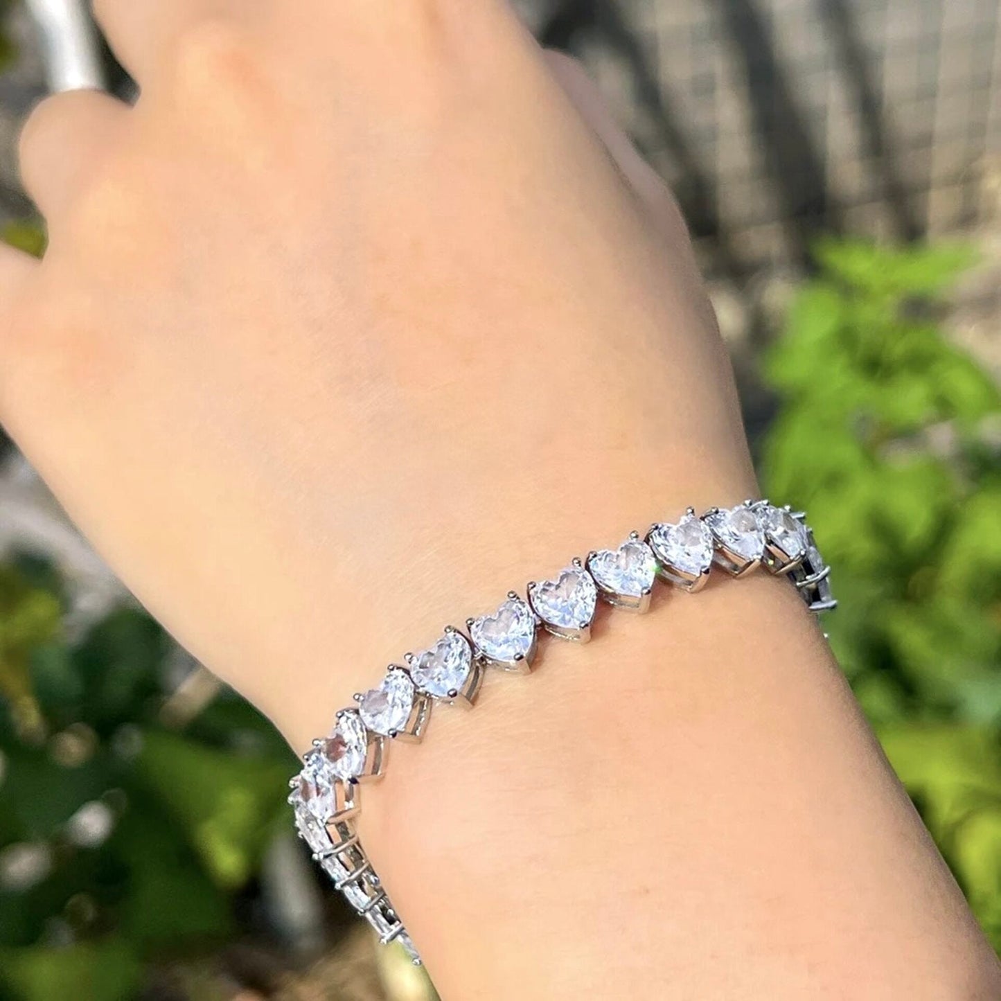 Kristin - Heart Cubic Zirconia Bridal Bracelet