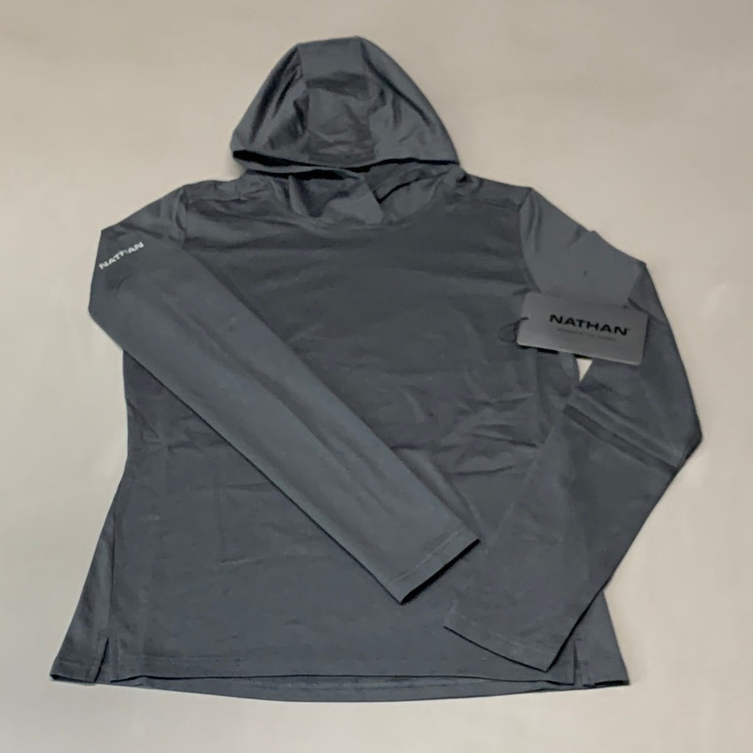 NATHAN 365 Hooded Long Sleeve Shirt Women's Sz L Dark Charcoal NS50080-80078-L (New)