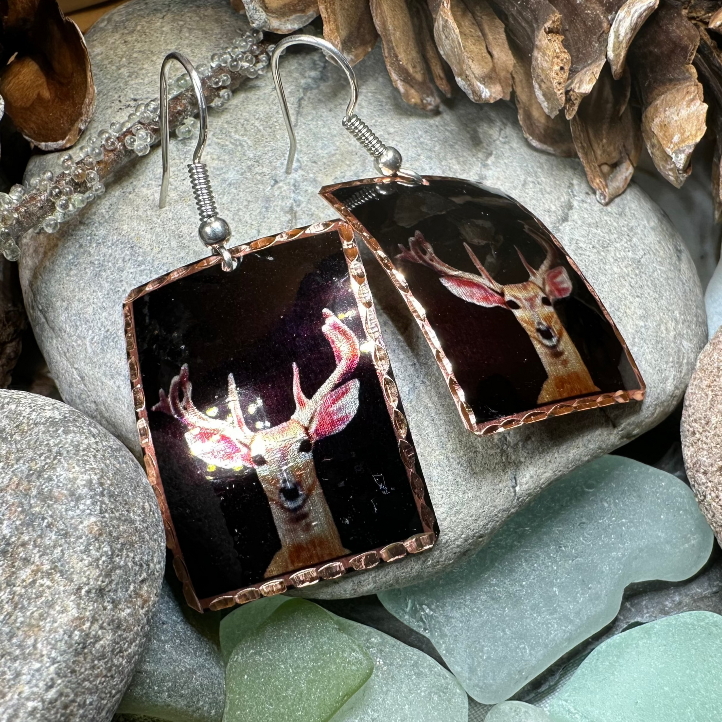 Highland Stag Copper Earrings