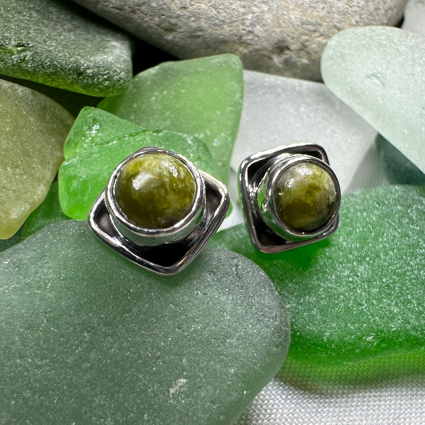 Connemara Marble Irish Valley Post Earrings