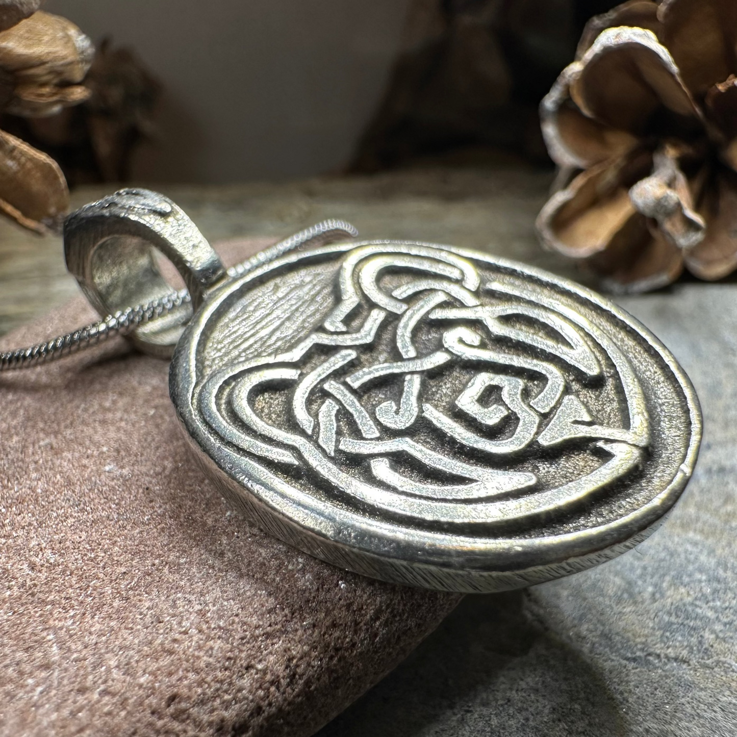 Celtic Bear Pewter Necklace