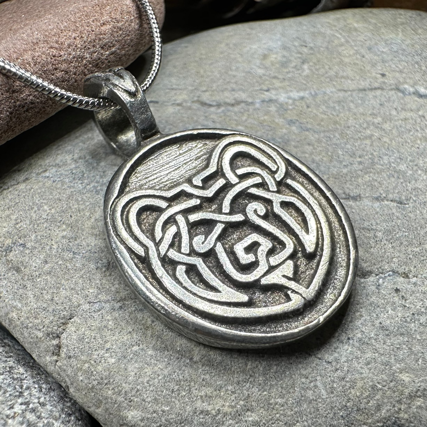 Celtic Bear Pewter Necklace