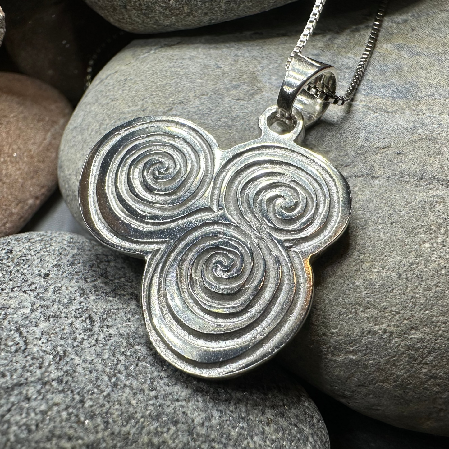 Artisan Newgrange Triple Spiral Necklace
