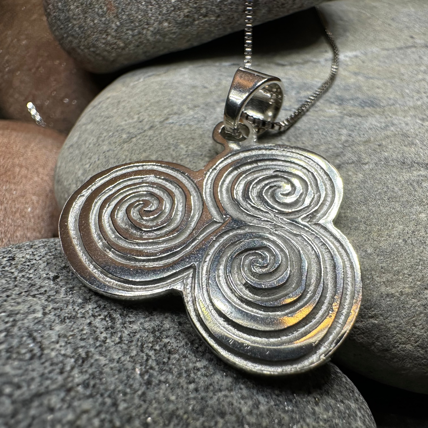 Artisan Newgrange Triple Spiral Necklace