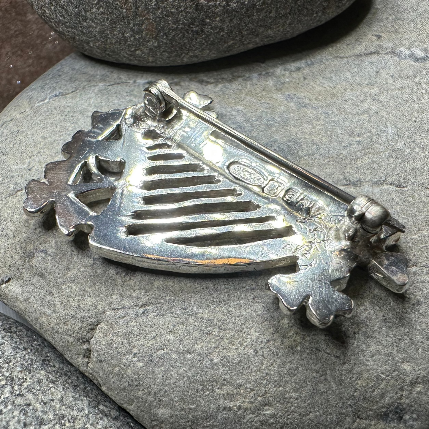Artisan Irish Celtic Harp Brooch