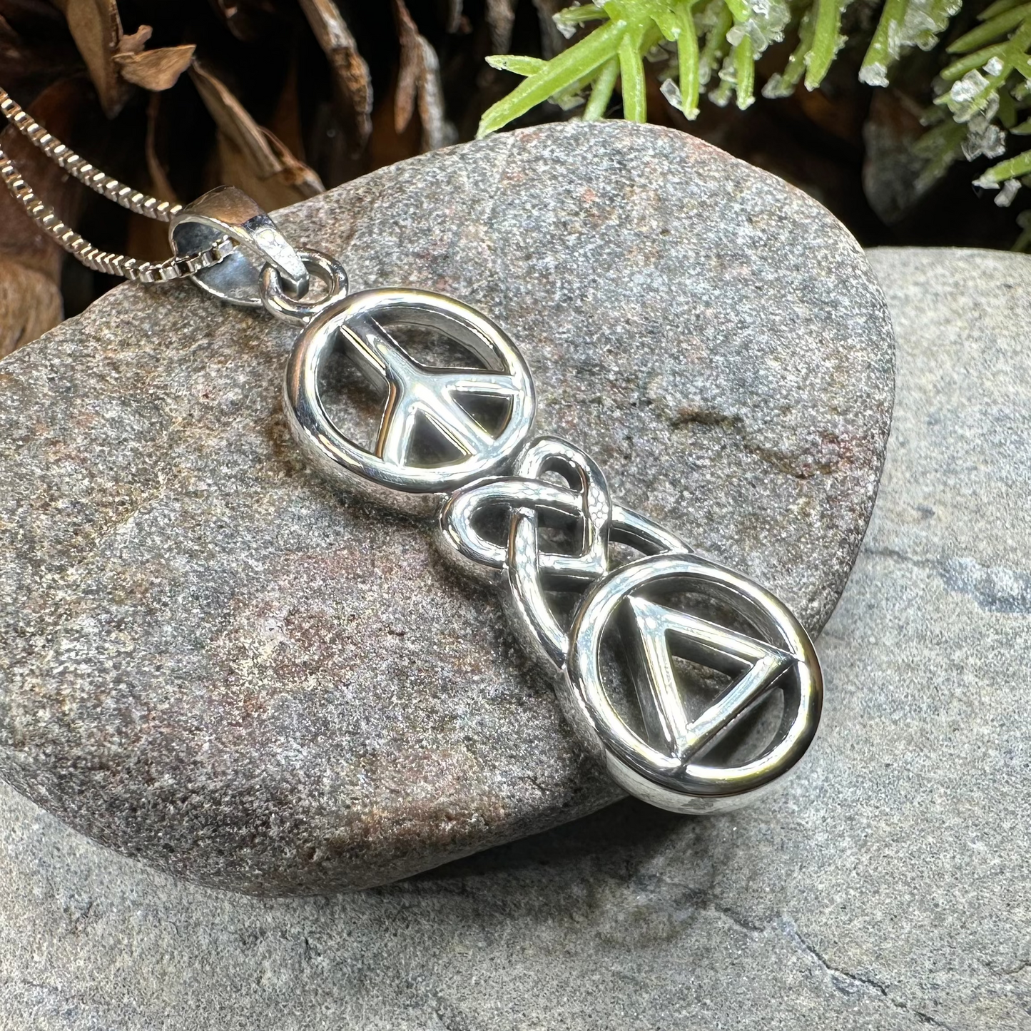 Peace, Love, & Sobriety AA Necklace