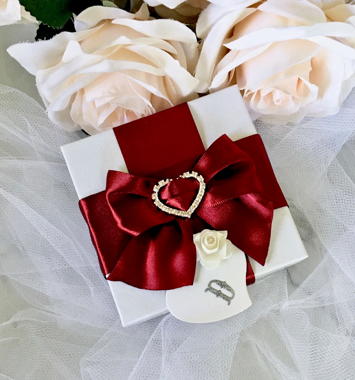 "Etienne" - Heart CZ Bridal Necklace - Available in Silver and Rose Gold