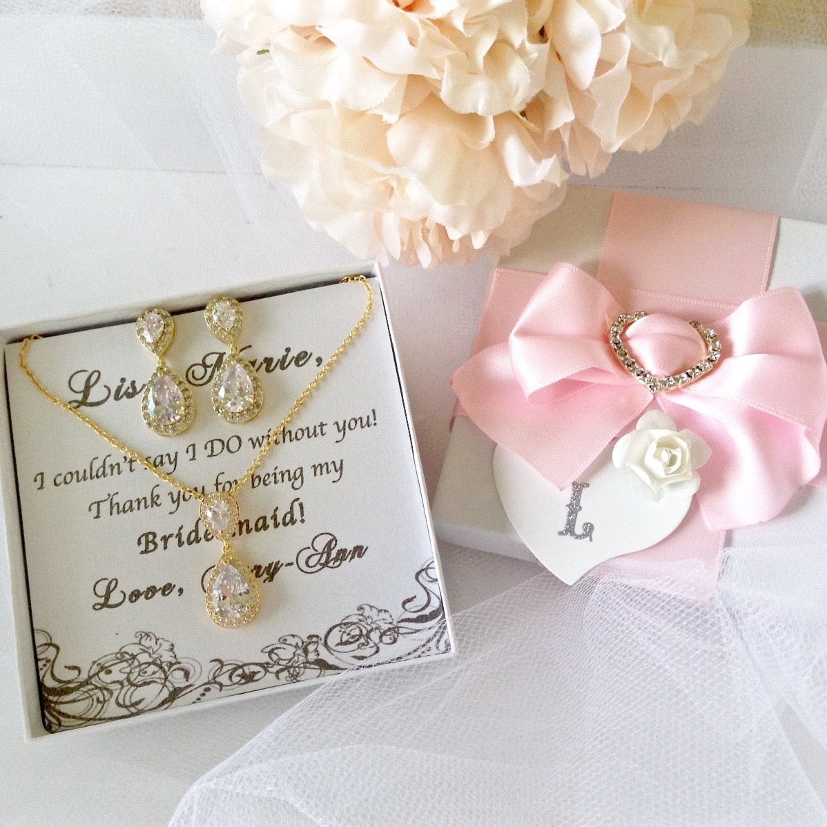 Renee - Cubic Zirconia Bridal Jewelry Set - Available in Silver, Rose Gold and Yellow Gold