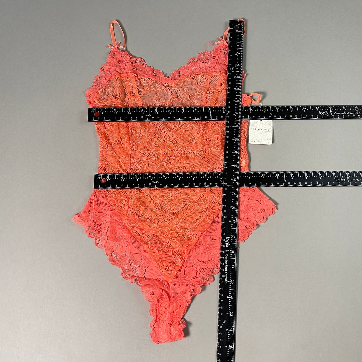 FREE PEOPLE Sheer One Touch Bodysuit Leotard Women's Sz XS Watermelon Lace OB1457989 (New)