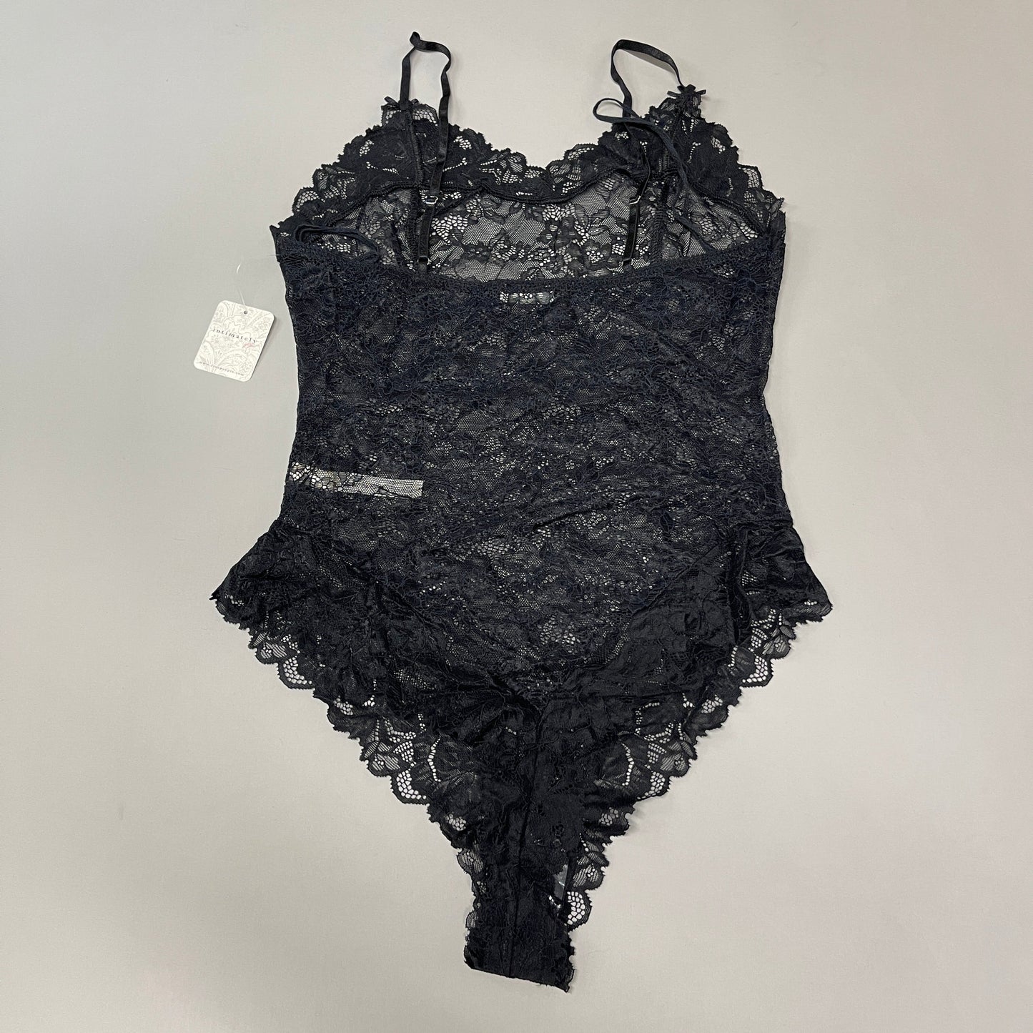 FREE PEOPLE Sheer One Touch Bodysuit Leotard Women's Sz M Black Lace OB1457989 (New)