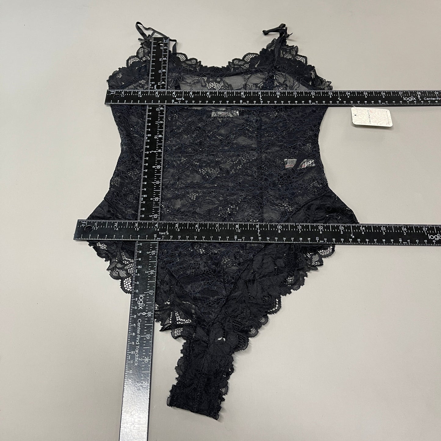 FREE PEOPLE Sheer One Touch Bodysuit Leotard Women's Sz XS Black Lace OB1457989 (New)